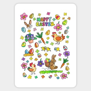 Colorful Happy Easter card Sticker